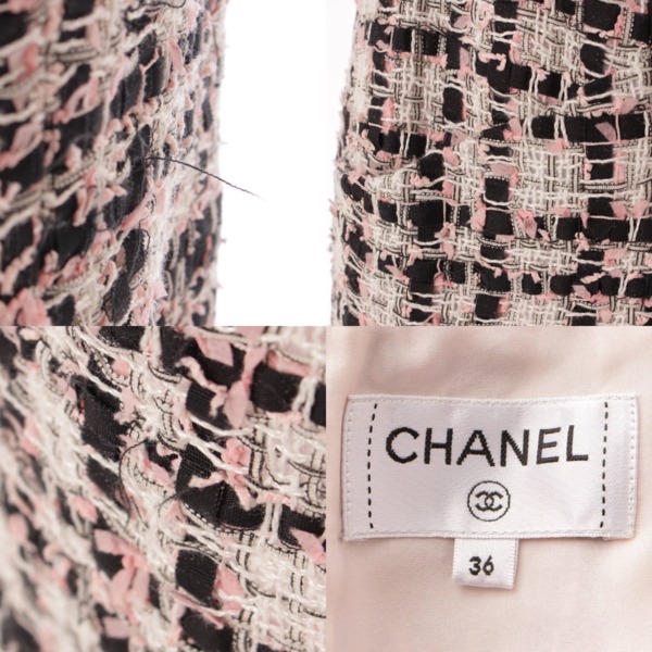シャネル(Chanel) ツイード タイトスカート P63188 ブラック×ピンク ...