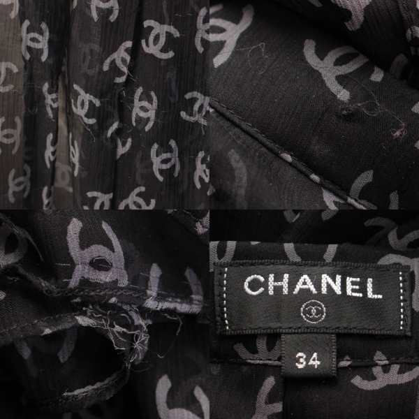 シャネル(Chanel) 20年 ココマーク シルク シフォン プリーツスカート 
