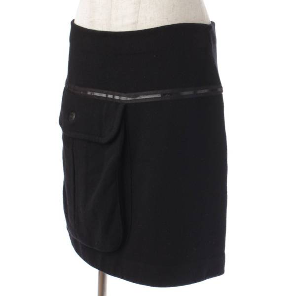 シャネル(Chanel) カシミヤ ウール ビックポケット タイトスカート 