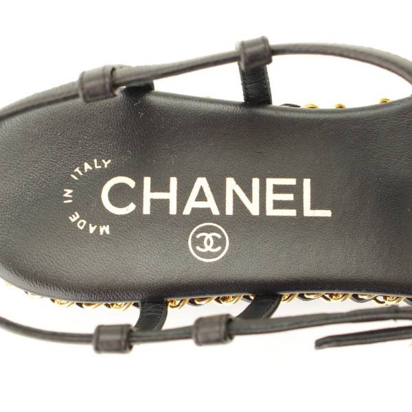 シャネル(Chanel) チェーンソール トング サンダル ブラック 37 中古