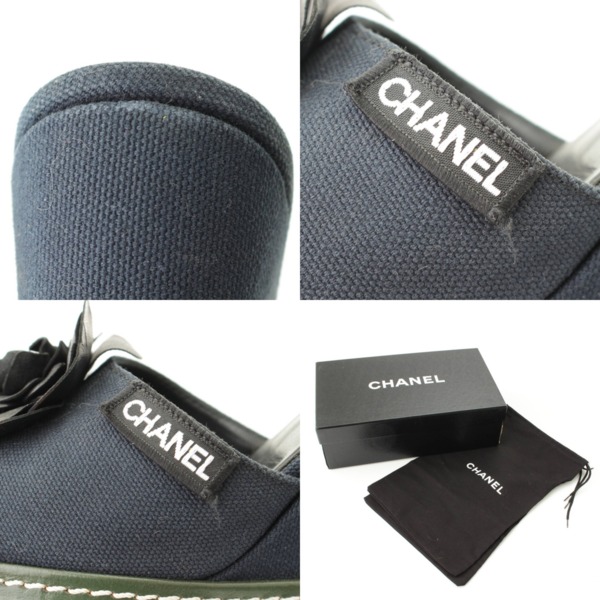 シャネル(Chanel) カメリア ミュール サンダル G25948 ネイビー 38