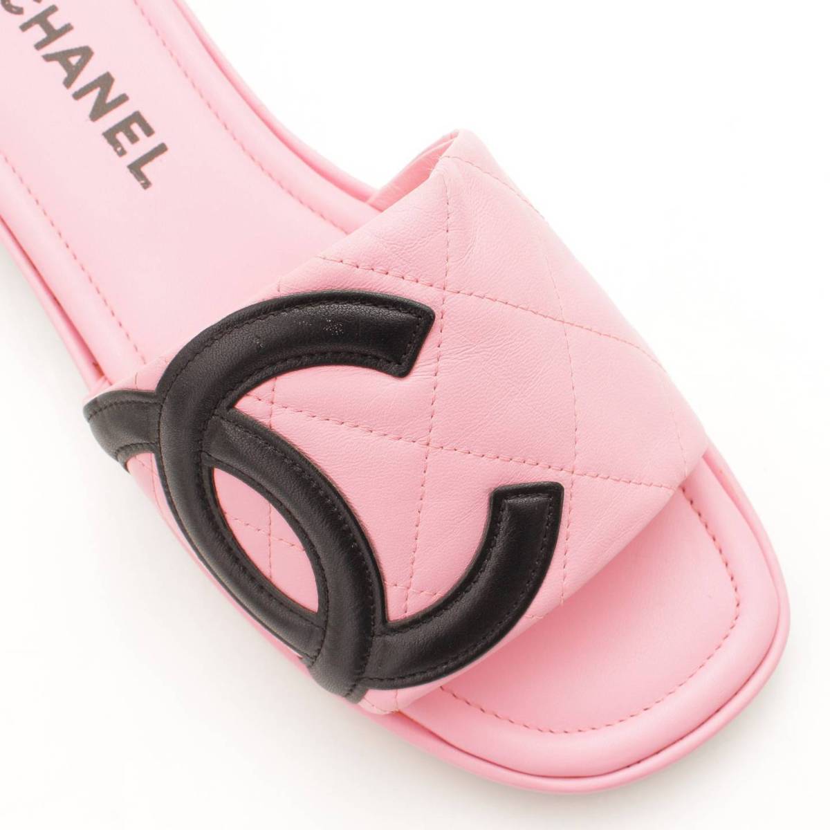 シャネル(Chanel) ココマーク デカココ カンボン サンダル ピンク 39 
