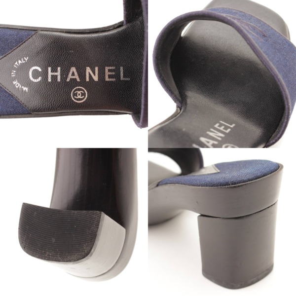 シャネル(Chanel) デニム ココマーク ミュール サンダル A14071 ダークネイビー 35C 中古 通販 retro レトロ