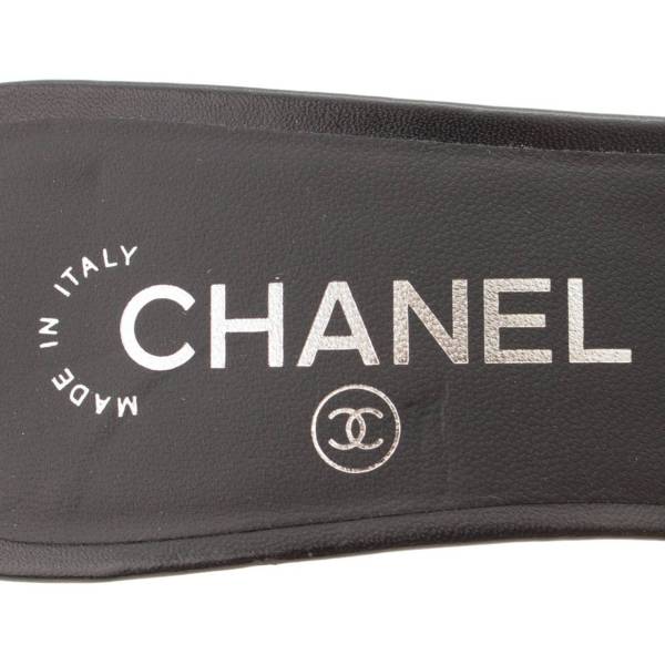 シャネル(Chanel) ロゴ レザー ミュール サンダル G34871 ブラック