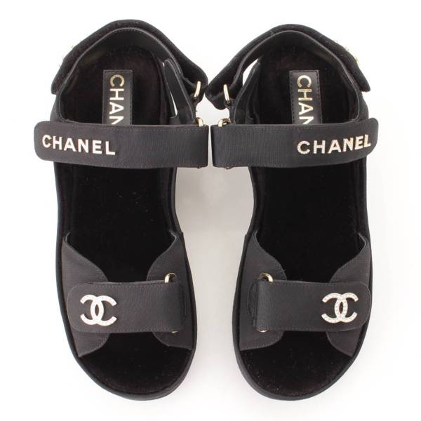 シャネル(Chanel) 21B グログラン ココマーク ロゴ サンダル G37456 