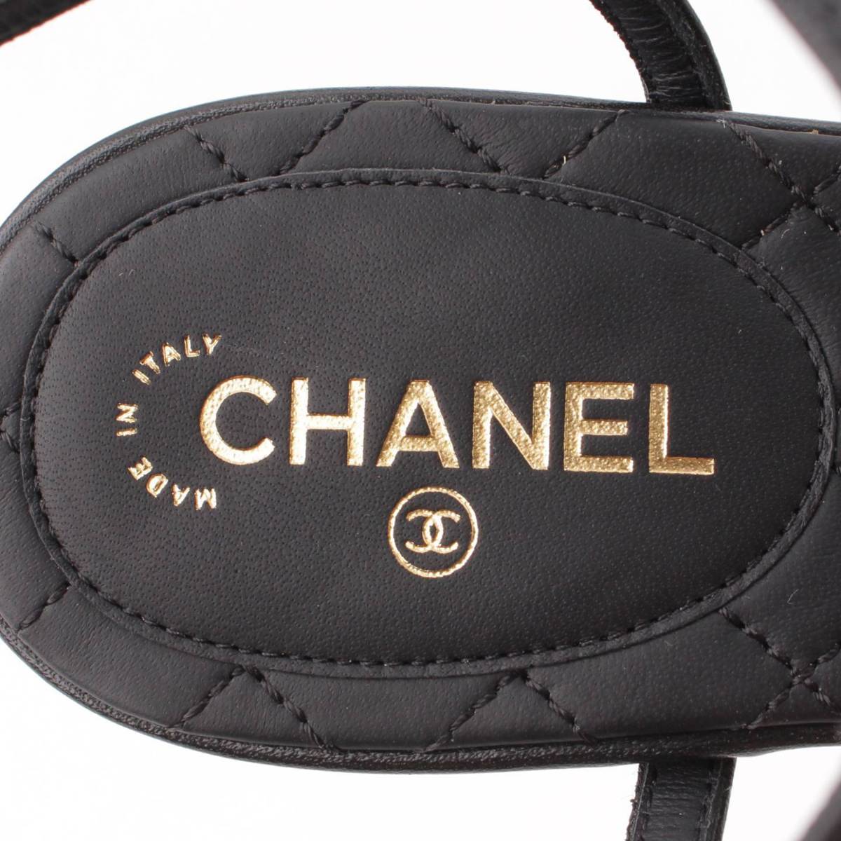 シャネル(Chanel) マトラッセ チェーン ツイード×レザー サンダル