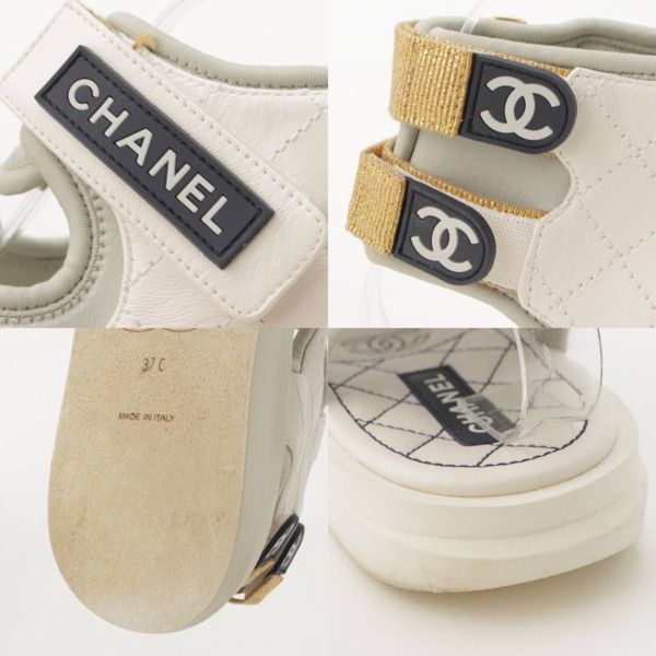 シャネル(Chanel) ココマーク マトラッセ レザー スポーツ サンダル