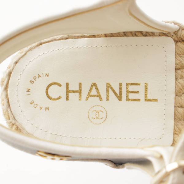 シャネル Chanel 20P ココマーク チェーン ストラップ レザー サンダル