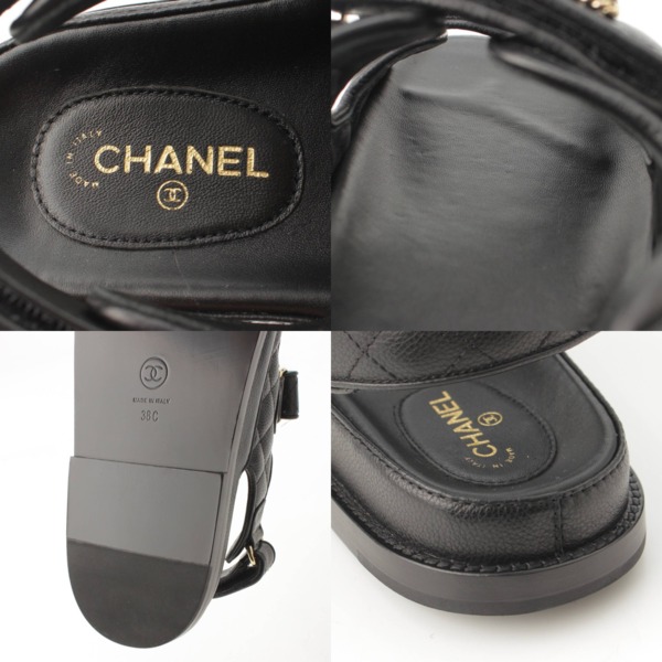 シャネル Chanel キャビアスキン フッドヘット サンダル ココマーク