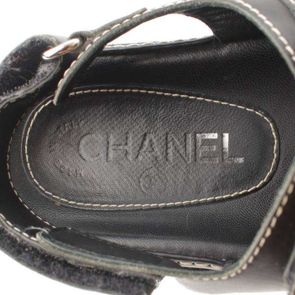 シャネル Chanel ココマーク レザー ベルクロ スポーツサンダル G31848 