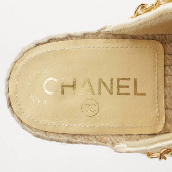 シャネル Chanel マトラッセ ジュート ミュール サボサンダル G33754