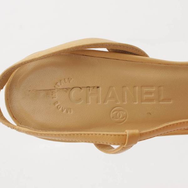 シャネル Chanel ココマーク バックストラップ レザー ヒール パンプス