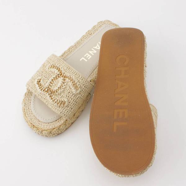 シャネル Chanel ココマーク フラット サンダル ミュール G36923 