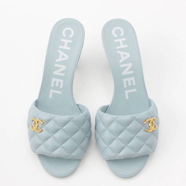 シャネル Chanel 22P ココマーク マトラッセ レザー サンダル ミュール ...