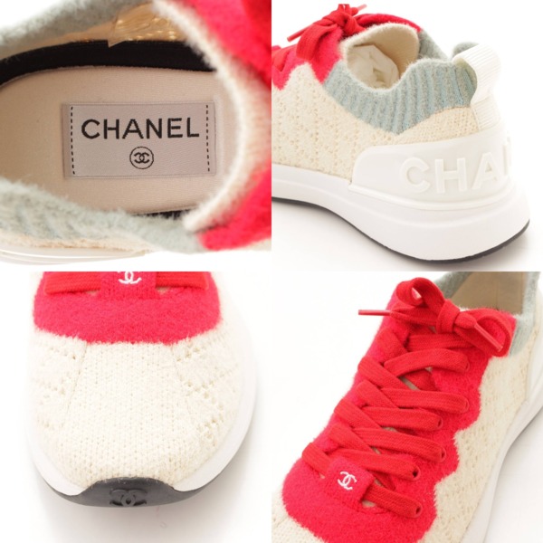 シャネル(Chanel) ココマーク ミックスファイバー スニーカー G35199 ベージュ レッド 38 中古 通販 retro レトロ