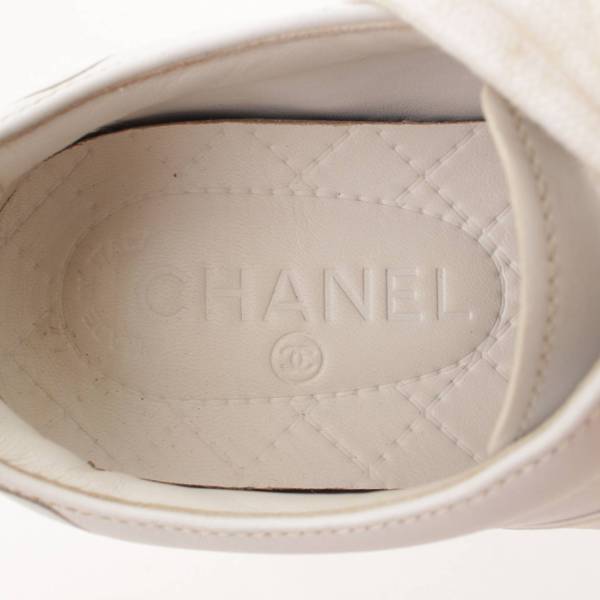 シャネル(Chanel) ココマーク レザー ローカット レースアップ スニーカー G33731 ホワイト 36 中古 通販 retro レトロ