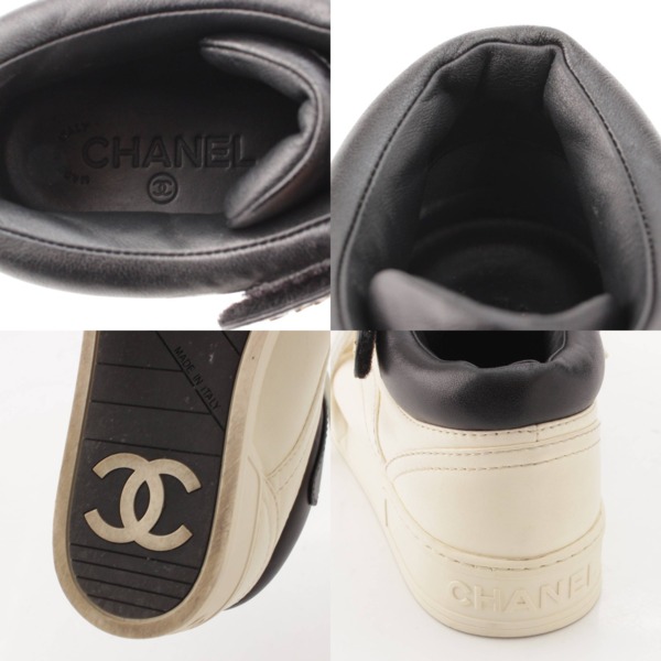 シャネル Chanel ココマーク ロゴ レザー ベルクロ スニーカー シューズ G34967 ホワイト 36 中古 通販 retro レトロ