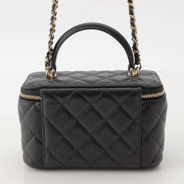 シャネル Chanel マトラッセ ラムスキン チェーンショルダーバニティバッグ ブラック 中古 通販 retro レトロ