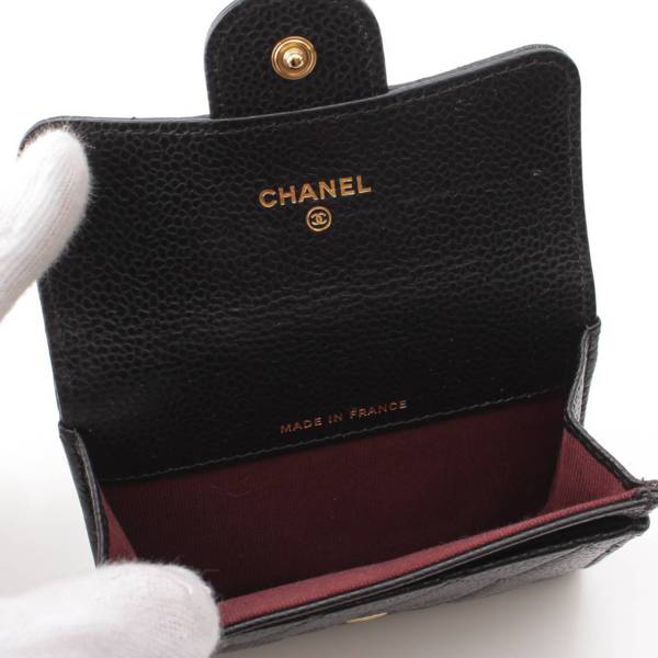 シャネル Chanel マトラッセ キャビアスキン ゴールド金具 カード 