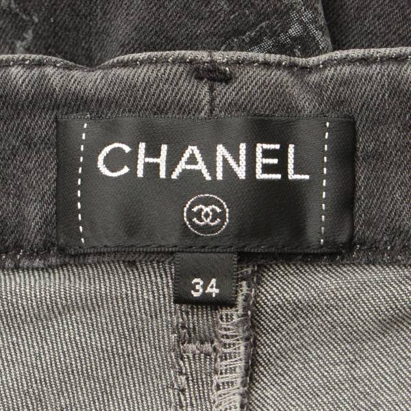 シャネル(Chanel) 19B デザイン デニムパンツ P62010 ブラック 34 中古