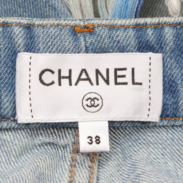 シャネル(Chanel) ダメージ デニムパンツ シースルー P60218 ライト