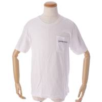 メンズ スクロールロゴ コットン ポケット Tシャツ ホワイト L