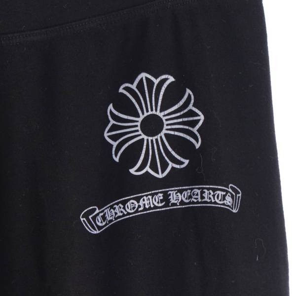 クロムハーツ Chrome Hearts クロス ロゴ プリント コットン レギンス ストレッチパンツ ブラック S 中古 通販 retro レトロ