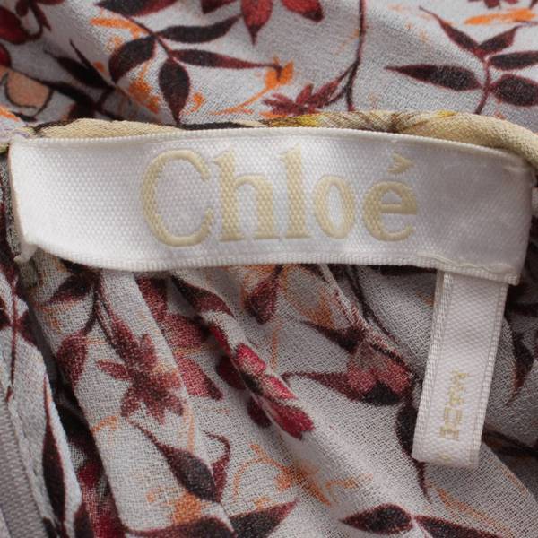 クロエ Chloe 19年 花柄 フラワー ノースリーブ ワンピース イエロー