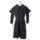 ロングスリーブ ビッグカラー バックジップ ドレス ワンピース RK-O012 ブラック S