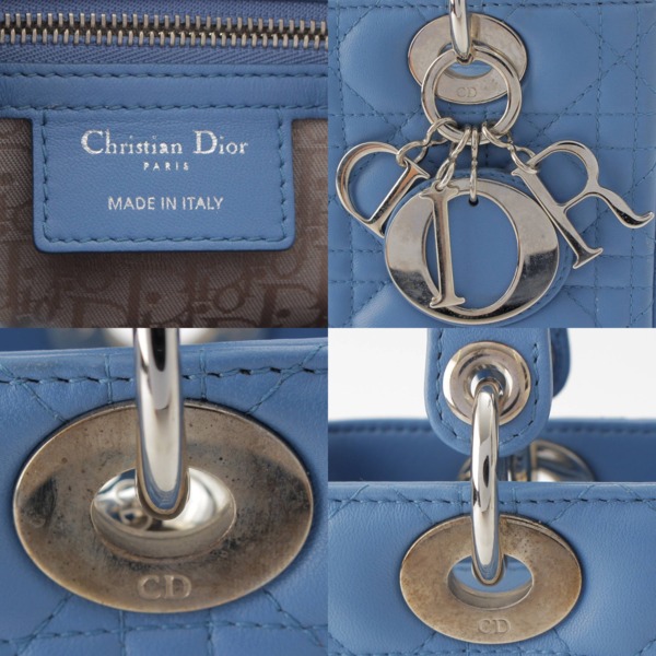 ディオール DIOR レディディオール ミディアム カナージュ レザー 2way ハンドバッグ ブルー 中古 通販 retro レトロ