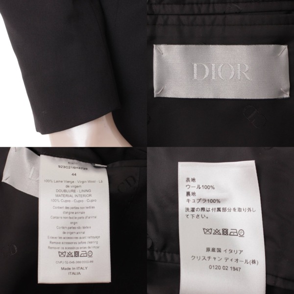 ディオール(Dior) 20AW ショーンステューシー ウール テーラードジャケット ブラック 44 中古 通販 retro レトロ