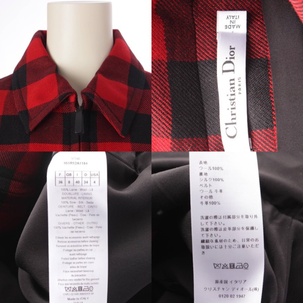 通販最安値Christian Dior レトロ風 チェック 襟付き フレアワンピース ワンピース