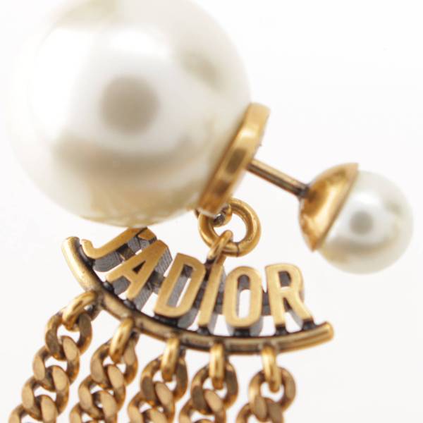 ディオール DIOR J'ADIOR ロゴ パール トライバル フリンジ チェーン ピアス アクセサリー ゴールド 中古 通販 retro レトロ