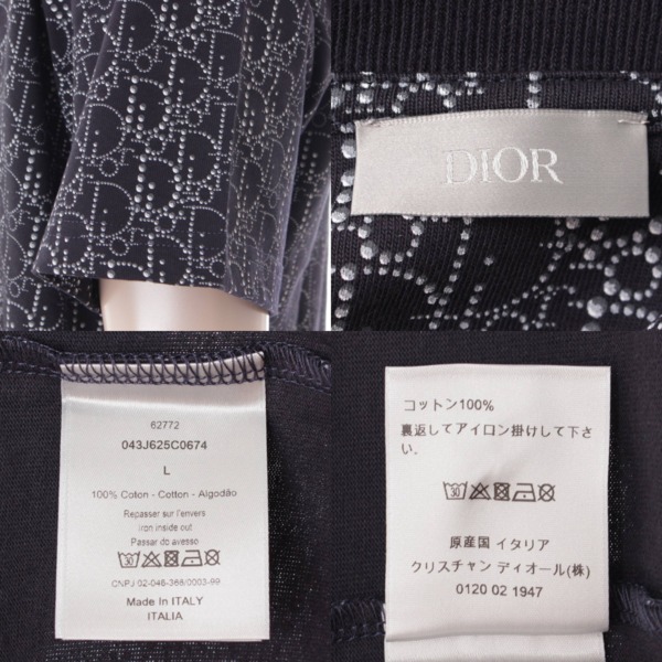 ディオール(Dior) メンズ オブリークビーズ コットン Tシャツ 