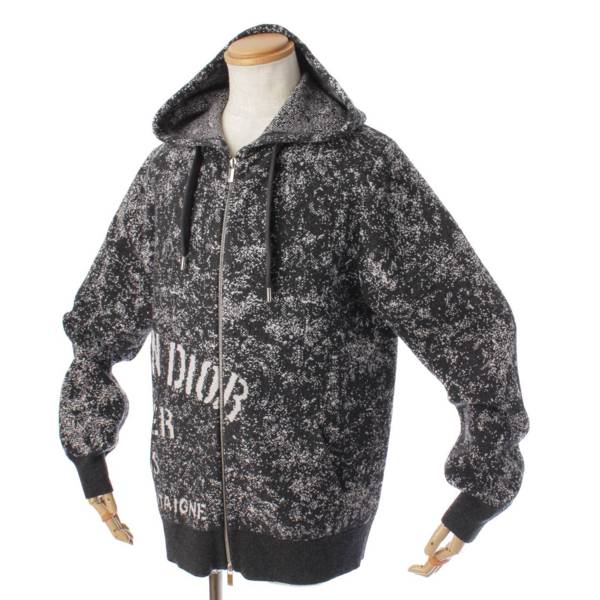 ディオール(DIOR) メンズ 20AW アトリエ ニット ウール ジップアップ パーカー 043M217AT218 グレー L 中古 通販  retro レトロ