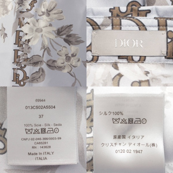 ディオール(DIOR) メンズ 22SS フローラル 花柄 長袖 シルク シャツ