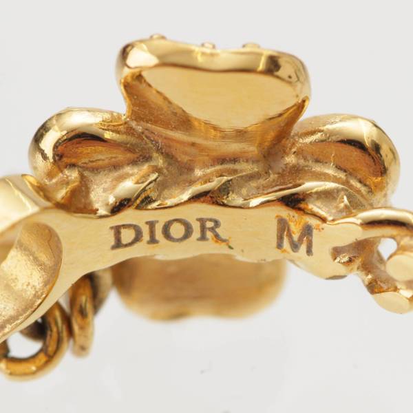 ディオール DIOR パール ストーン クローバー スター リング 指輪 アクセサリー GPゴールド M 中古 通販 retro レトロ