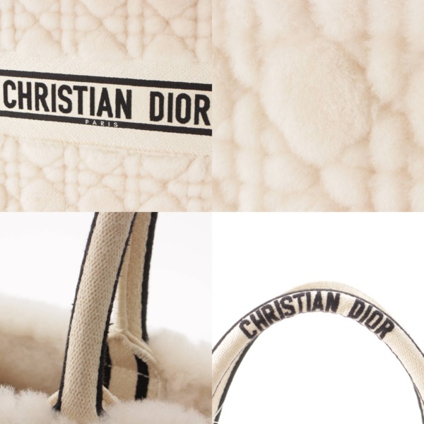 ディオール DIOR 23AW ブックトート ラージ ムートン カナージュ ロゴ M1256ZMB_M941 ホワイト 中古 通販 retro レトロ