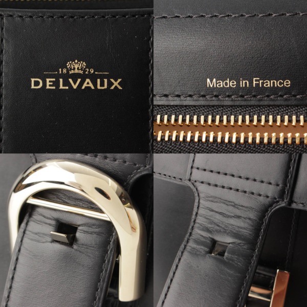 デルヴォー(Delvaux) ブリヨンMM ボックスカーフ シルバー金具 2WAY ハンドバッグ ブラック 中古 通販 retro レトロ