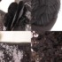 スパンコール 花柄 フラワー モチーフ ワンピース ドレス ブラック 40