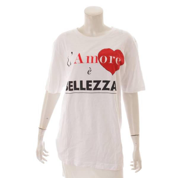 ドルチェガッバーナ(DolceGabbana) L'AMORE e BELLEZZA Tシャツ トップス ホワイト 36 中古 通販 retro  レトロ