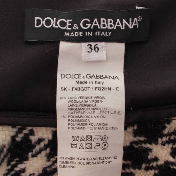 ドルチェ&ガッバーナ(Dolce&Gabbana) 千鳥格子 ウール ロング スカート
