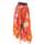 シルク フラワープリント ロング スカート 花柄 オレンジ 36