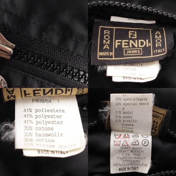 フェンディジーンズ Fendi Jeans ズッカ柄 リバーシブル ジップアップ ジャケット F809/64 ブラウン×ブラック 中古 通販  retro レトロ