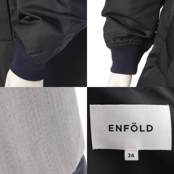 エンフォルド ENFOLD 20AW ナイロン ウール 切替 ロングコート