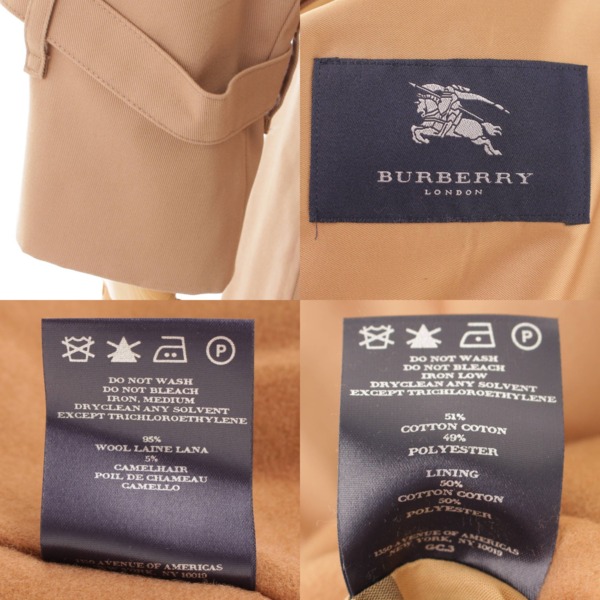 バーバリー ロンドン(Burberry London) 2枚襟 キャメル混 ウール