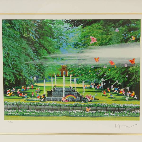 その他() ヒロ・ヤマガタ『森の蝶々』絵画 2007年 250枚限定 美品 中古 
