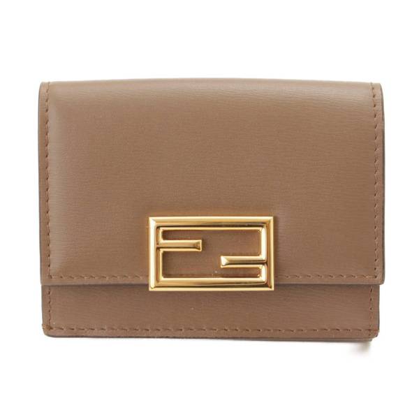 【新品未使用】FENDI マイクロ 三つ折り財布 グレーレザー 財布