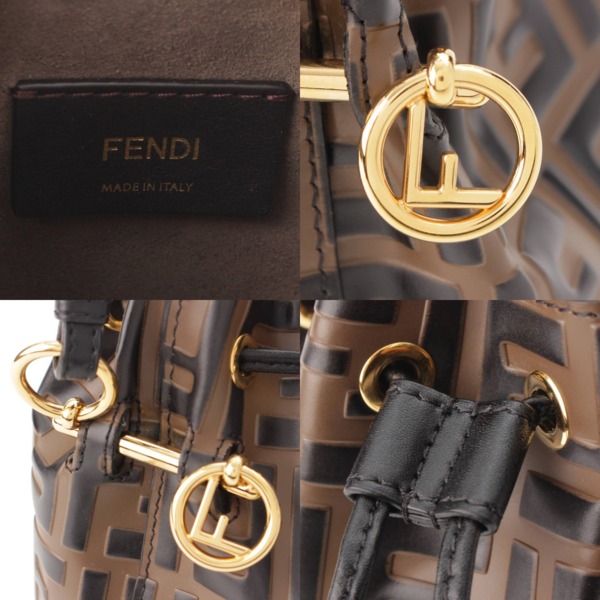 フェンディ Fendi ズッカ FF柄 モントレゾール レザー 巾着 2way