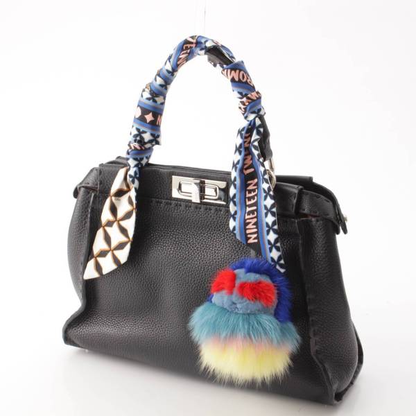 フェンディ Fendi レザー ピーカブー セレリア ハンドバッグ チャーム/スカーフ付き ブラック 中古 通販 retro レトロ